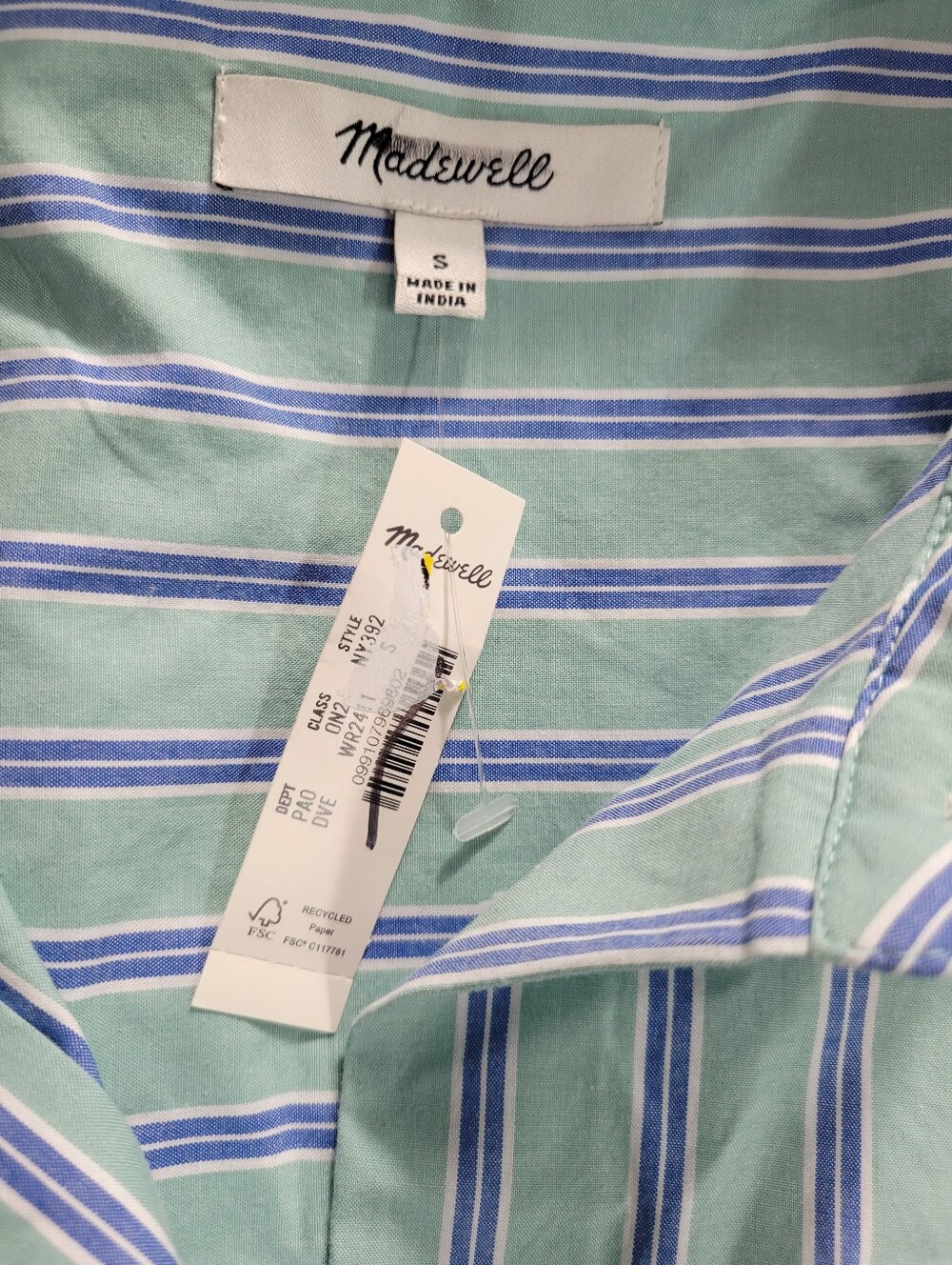 Madewell The Easy Shirt in Poplin NY392 Size S NEW! 100% cotton - Picture 6 of 7